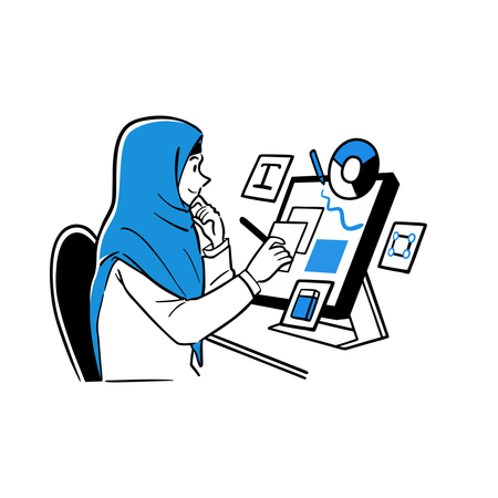 Hijabi Graphic Designer  Illustration