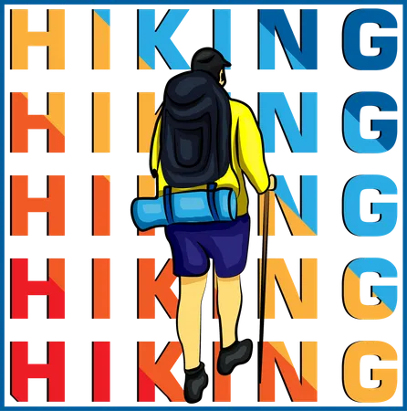 Hiking  Illustration