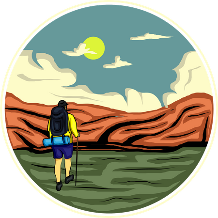 Hiking hill  Illustration