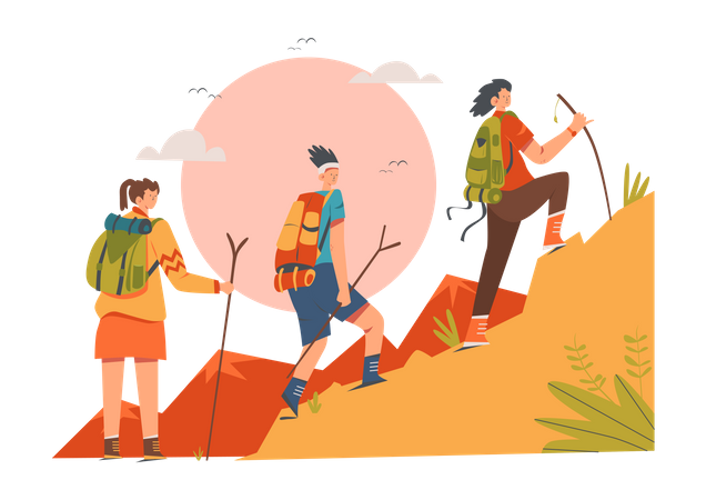 Hiking  Illustration