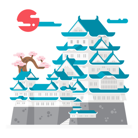 Himeji castle Illustration