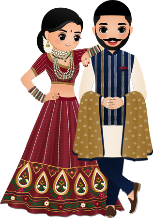 Ethnic wear illustration hotsell