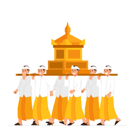Hindu ritual parade  Illustration