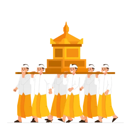 Hindu ritual parade  Illustration