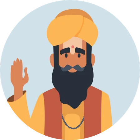 Round Avatars With Pictures Religion Leaders Illustration