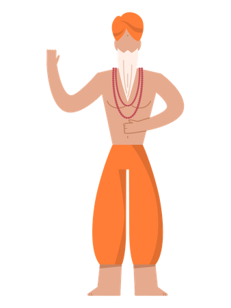 Hinduistischer Sadhu-Mönch  Illustration