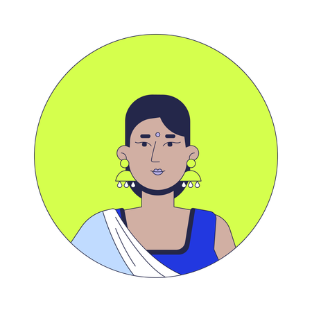 Hindu woman in saree dress  Illustration