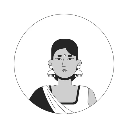 Hindu woman in saree dress  Illustration