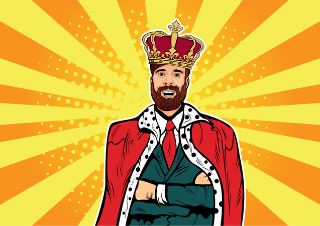 Hipster Business king  Illustration