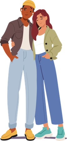 Hipster couple giving pose  Illustration