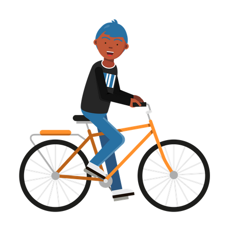 Hipster Junge fährt Fahrrad  Illustration