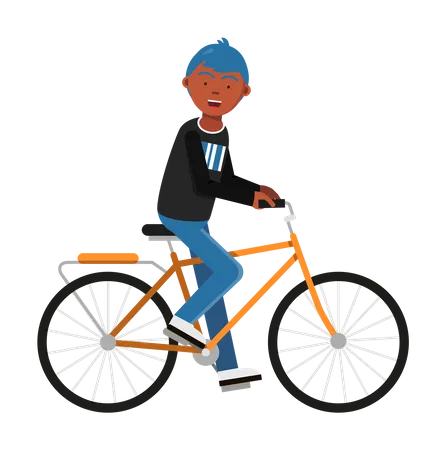 Hipster Junge fährt Fahrrad  Illustration