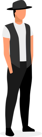 Hipster young man  Illustration