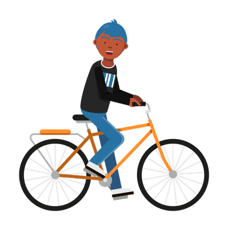 Cycle d'équitation garçon hipsters  Illustration