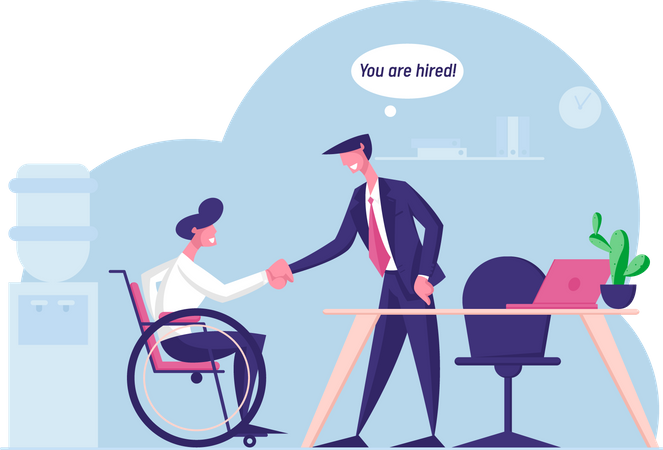 Hiring Disabled employee  Illustration