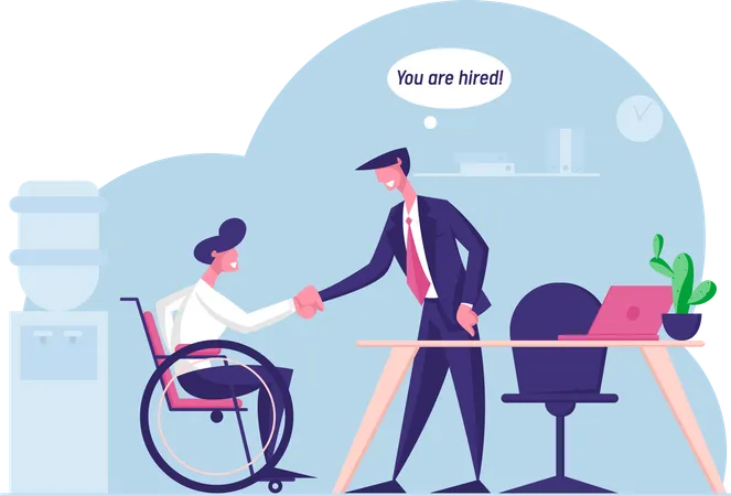 Hiring Disabled employee  Illustration