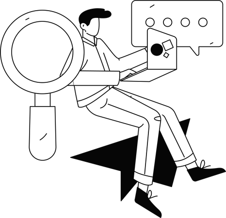Hiring manager searching new employees  Illustration