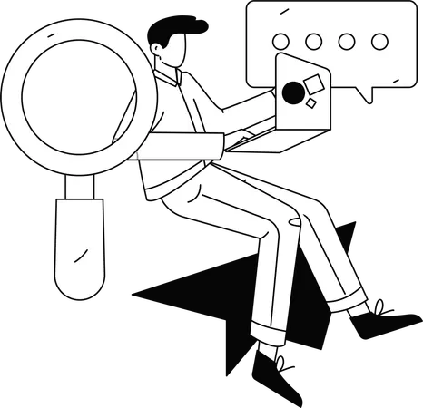 Hiring manager searching new employees  Illustration
