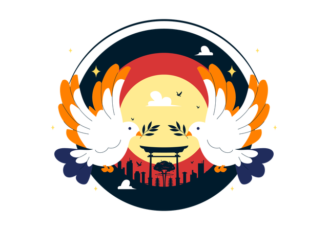 Hiroshima Day  Illustration