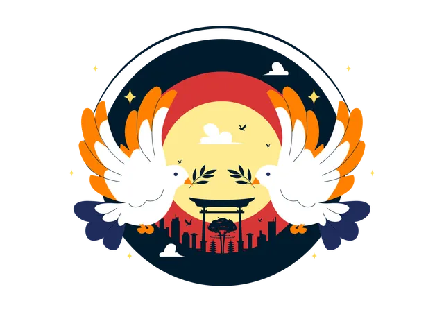 Hiroshima Day  Illustration