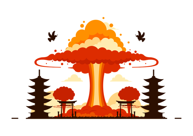 Hiroshima nuclear attack  Illustration