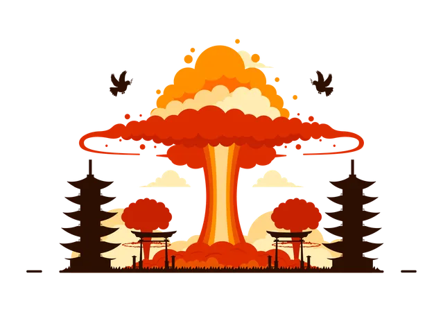 Hiroshima nuclear attack  Illustration