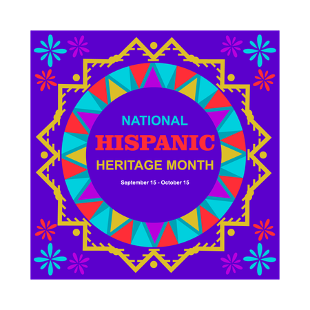 Hispanic Cultural Heritage Month on blue background  Illustration