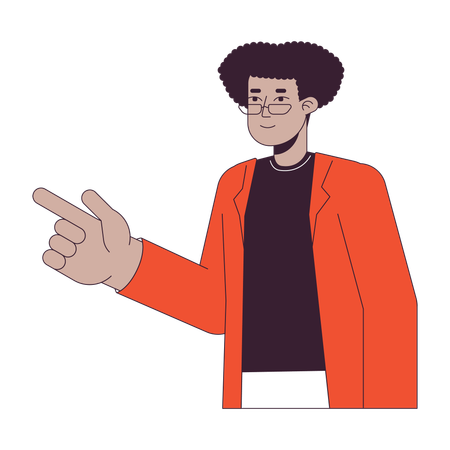 Hispanic employee pointing finger  Illustration