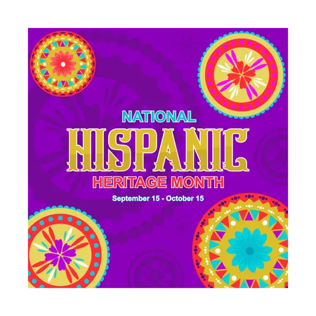 Hispanic Heritage Moon festival with circle pattern  Illustration