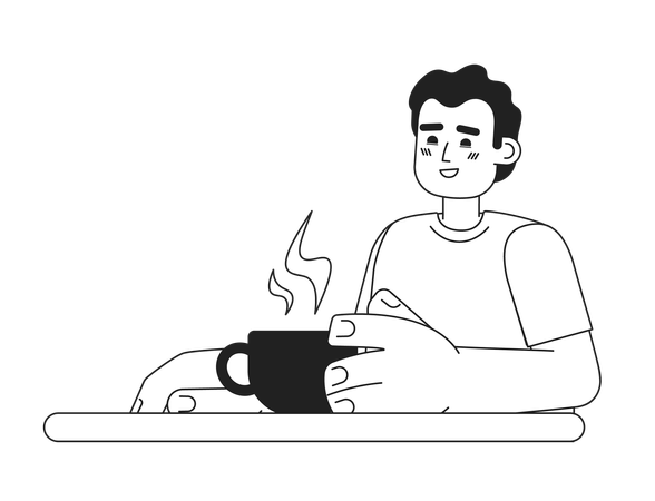 Hispanic man on meeting  Illustration