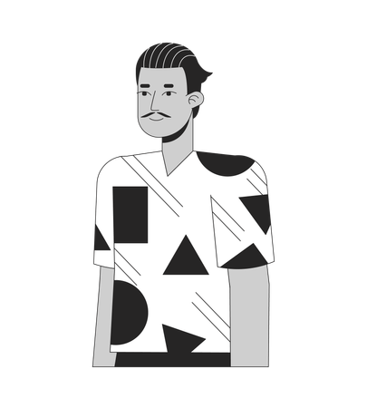 Hispanic man with pencil moustache  Illustration