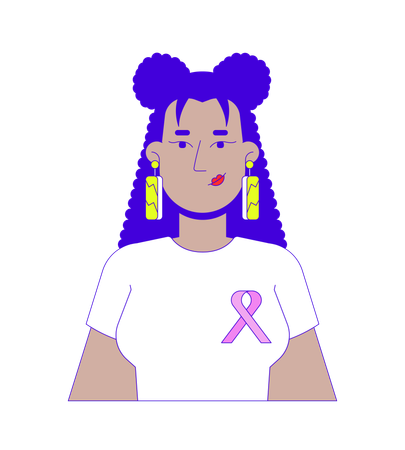 Hispanic woman promoting breast cancer awareness  Illustration