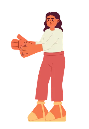 Hispanic woman standing  Illustration