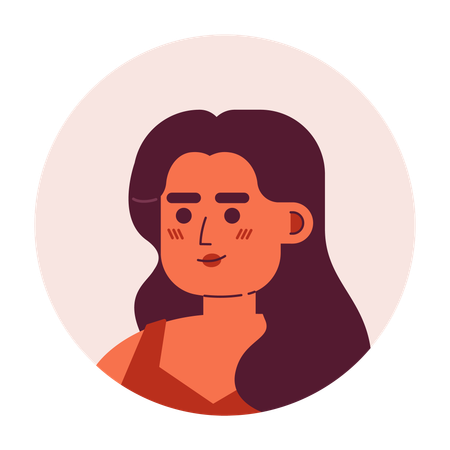 Hispanic woman with shrewd look  Illustration