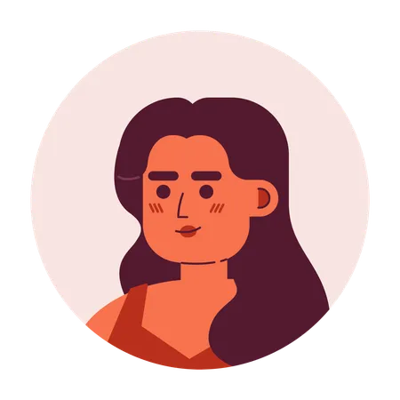 Hispanic woman with shrewd look  Illustration