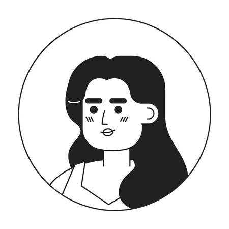 Hispanic woman with shrewd look  Illustration