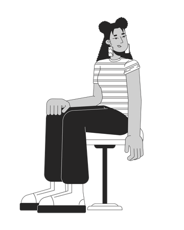 Hispanic young woman sitting ready for vaccine  Illustration