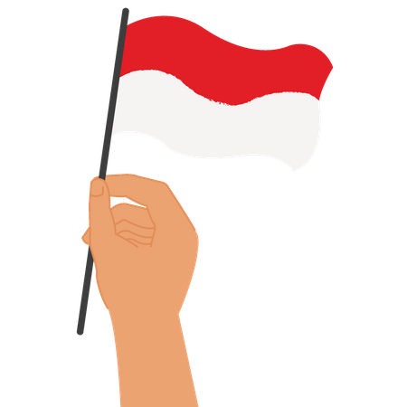 Hissen der indonesischen Flagge  Illustration