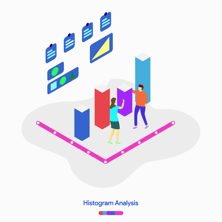 Histogram Analysis illustration concept  Illustration