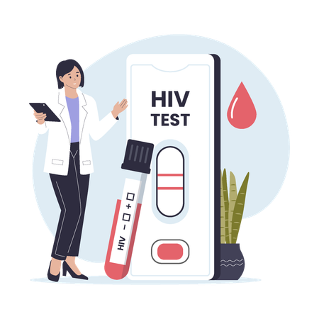 HIV-Schnelltestkit und Diagnoseprozess  Illustration