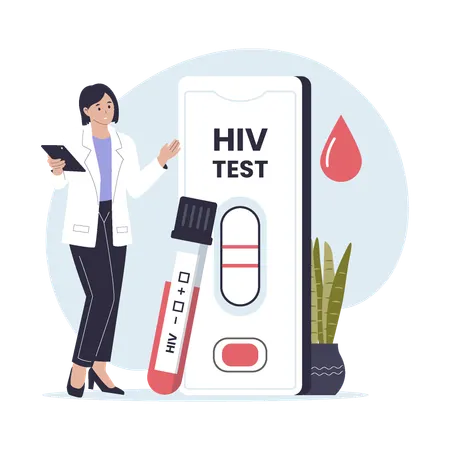 HIV-Schnelltestkit und Diagnoseprozess  Illustration