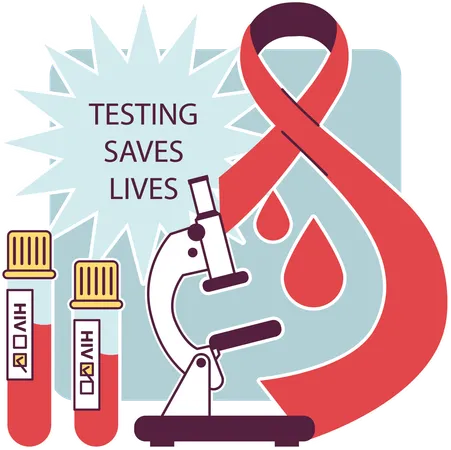 Hiv test and Dangerous disease awareness  Illustration