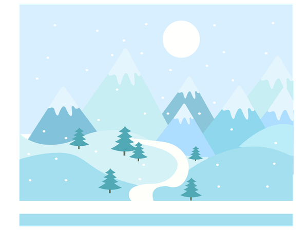 Montagnes d'hiver  Illustration