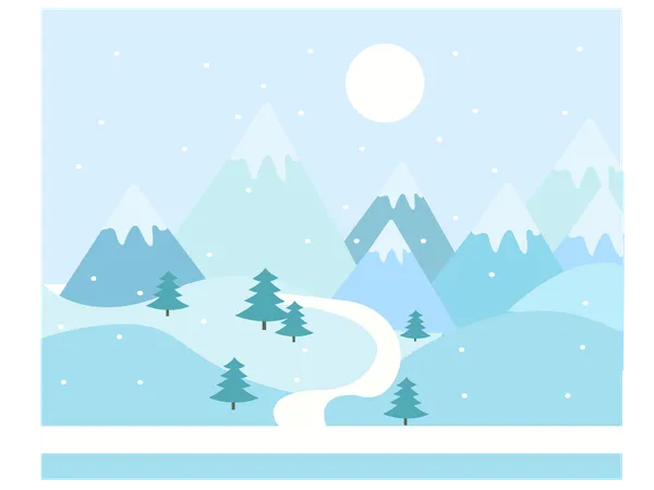 Montagnes d'hiver  Illustration