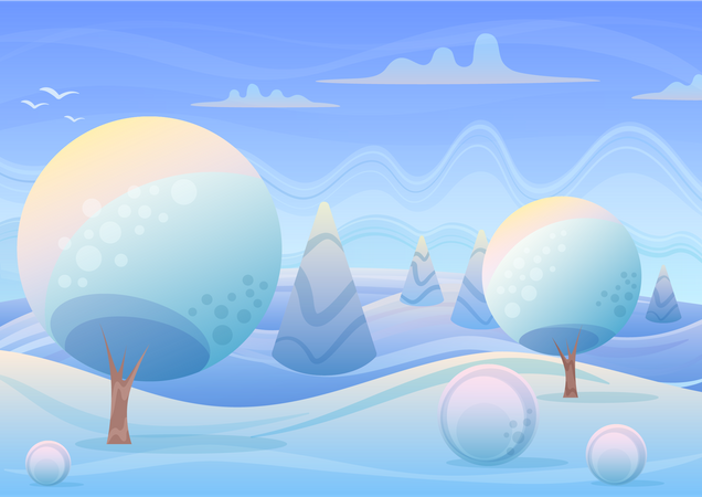 Nature hivernale  Illustration