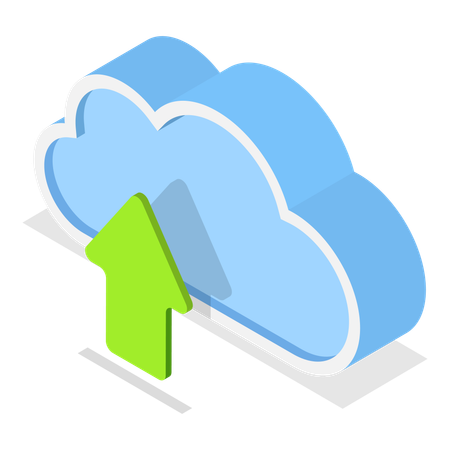 Hochladen von Daten in die Cloud  Illustration