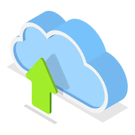 Hochladen von Daten in die Cloud  Illustration