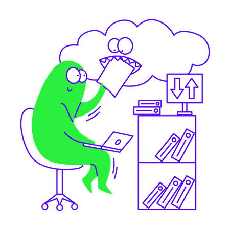 Hochladen von Daten in die Cloud  Illustration