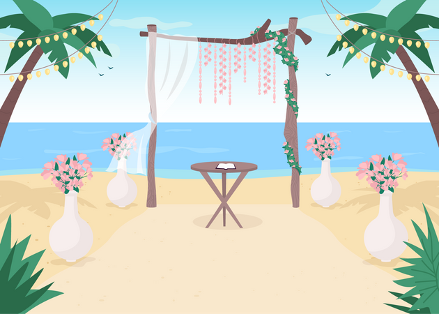 Hochzeit am Strand  Illustration