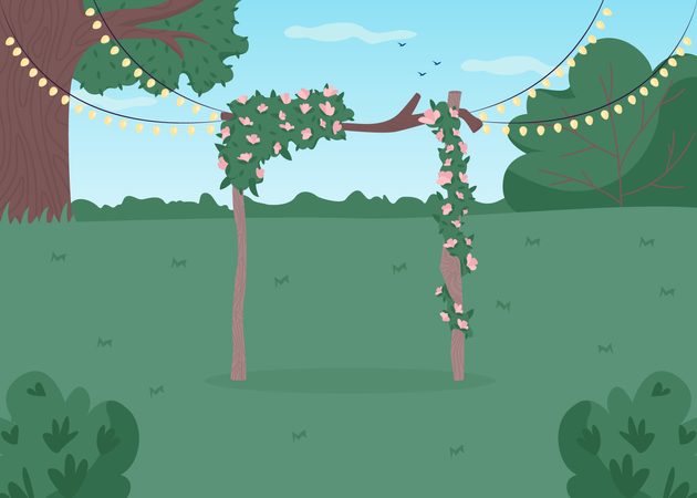 Hochzeit im Hinterhof  Illustration